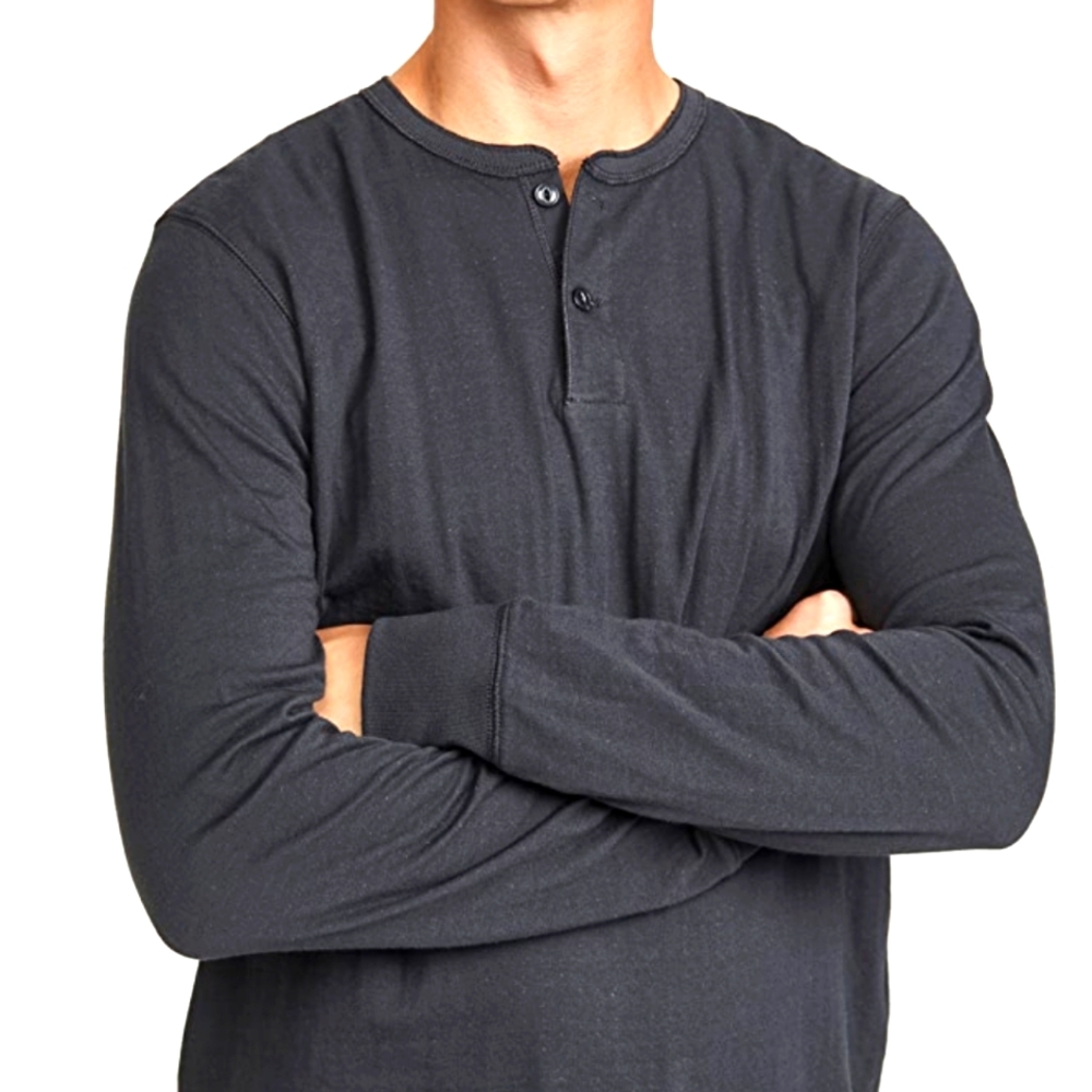 Men's Madewell Doubledown Henley Shirt Size Small Gray